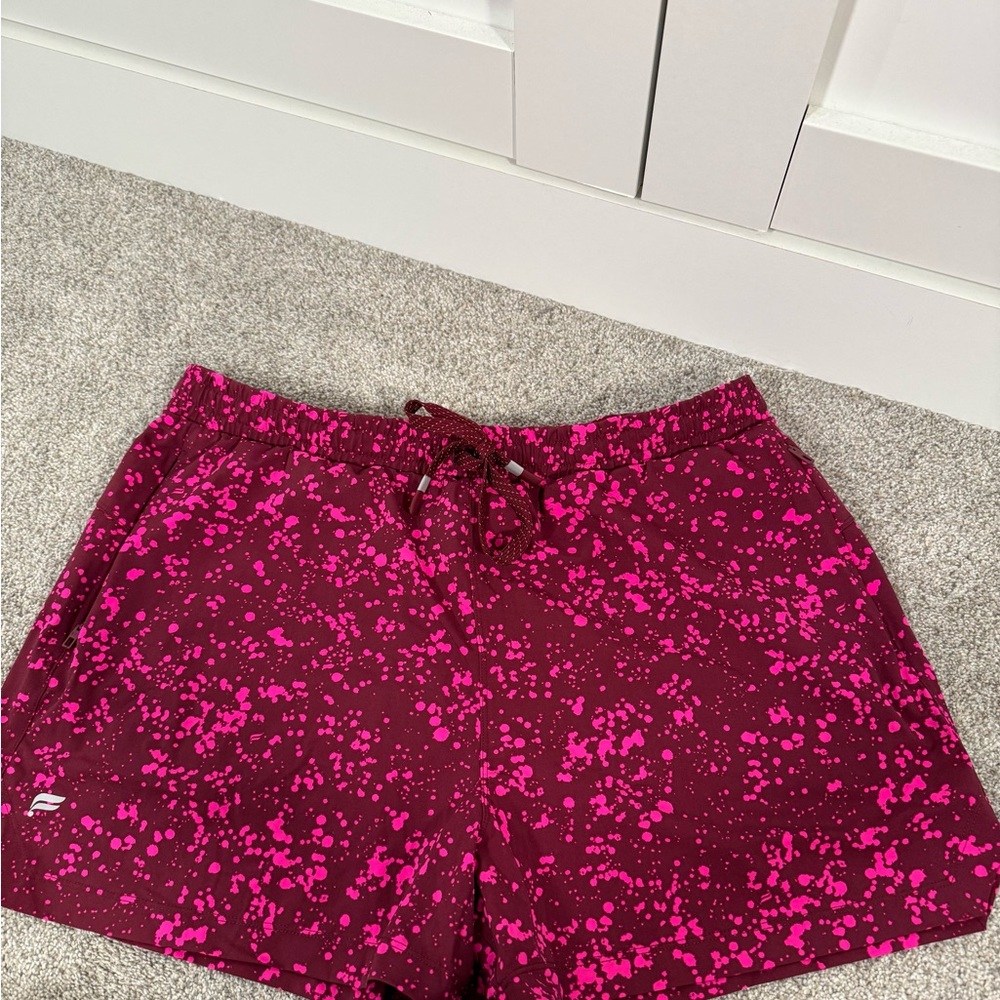 Fabletics Maroon and Pink Athletic Shorts